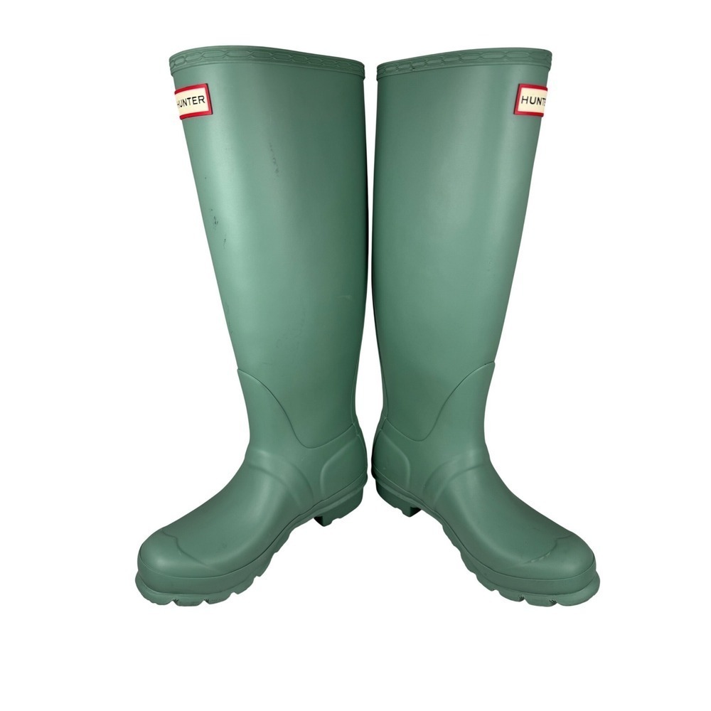 Hunter Original Tall Waterproof Rain Boots, Matte Sage, Size 5 - Picture 7 of 13